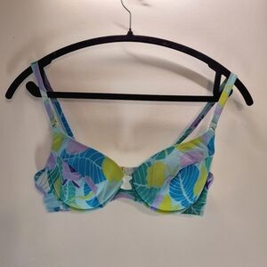 Pain De Sucre Floral Leaf Retro Colors Bikini Bra Top - 34b